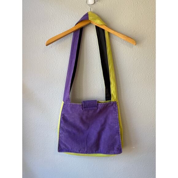 Patchwork Floral Boho Slouch Bag Purple Green Colorful Hippy - Picture 2 of 8